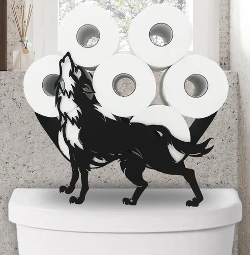 Miniatura 17 de Lindos soportes de papel de oveja, soporte de papel higiénico de metal negro, organizador decorativo de almacenamiento de papel higiénico