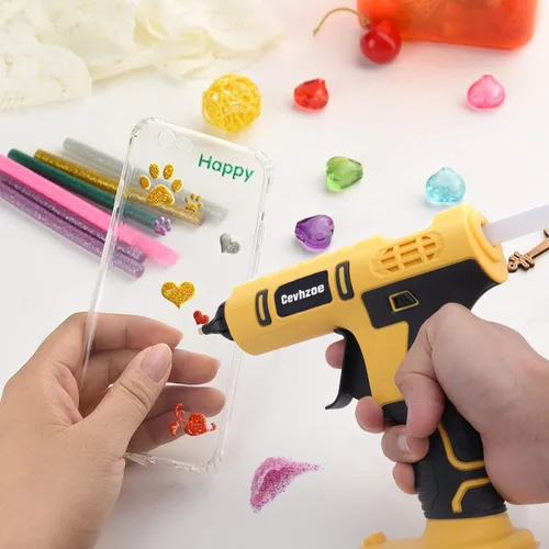 Miniatura 7 de Pistola de pegamento caliente inalámbrica para batería DeWalt de iones de litio de 20 V con 20 barras de pegamento de 0.43 pulgadas y boquilla