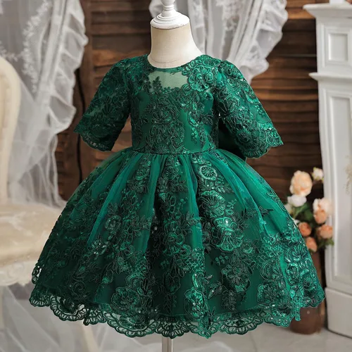Miniatura 2 de NNJXD - Vestido de princesa de tul con flores, para usar en bodas, para niñas pequeñas y bebés