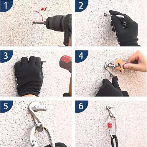 Miniatura 4 de Pernos de escalada de 25 kN anclajes de acero inoxidable para escalada perno de anclaje Perno de expansión resistente, Piton Tiedown para escalada