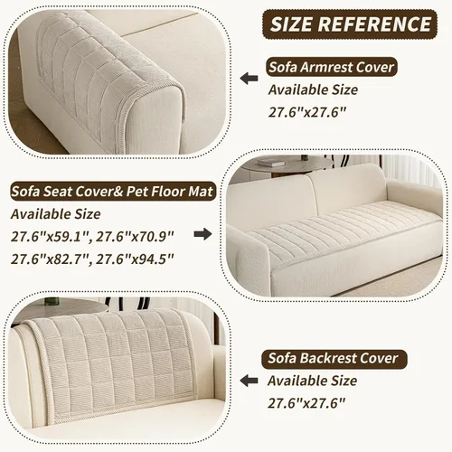 Miniatura 3 de Fundas para brazos de sofá, funda suave para respaldo reclinable, lavable, fundas gruesas y mullidas para reposabrazos de sofá, fundas protectoras