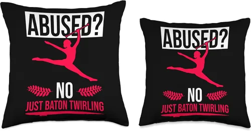 Miniatura 3 de Baton Twirling & Majorette Dance Designs Baton Twirler Design for Twirling Recitals Throw Pillow, 16x16, Multicolor