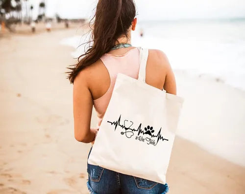 Miniatura 5 de Vet Tech - Bolsa de lona para mujer, estética, medicina veterinaria, reutilizable, bolsa de compras para el hombro, regalo divertido Blanco