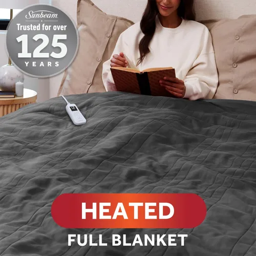 Miniatura 2 de Sunbeam Royal Ultra - Manta calefactora eléctrica de vellón tamaño matrimonial, 84 x 72 pulgadas, 12 ajustes de calor, apagado automático de 12