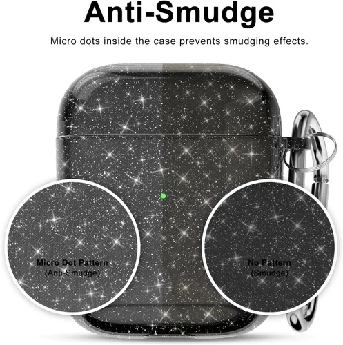 Miniatura 2 de Svanove Funda para Airpods Transparente con Purpurina, Funda Brillante y Bonita para Airpods de 1ª y 2ª Generación con Llavero, Carcasa Rígida