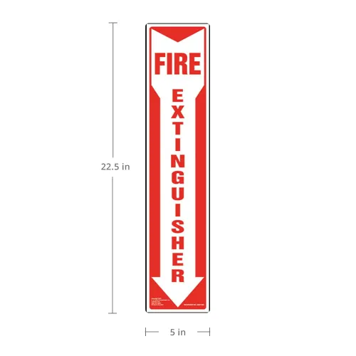 Miniatura 3 de Letrero de extintor de incendios, vinilo autoadhesivo extraíble de 5 x 22.5 pulgadas con esquinas redondeadas para uso temporal en interiores