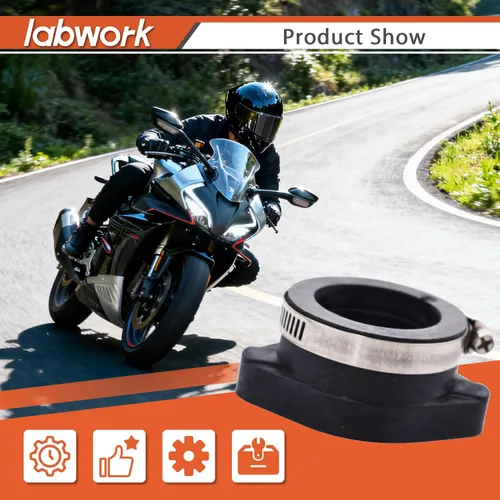 Miniatura 2 de labwork Adaptador de admisión de brida de carburador de carbohidratos de 1.102 in y 1.378 in Reemplazo de arranque para VM24 Intake Top Bike Solid