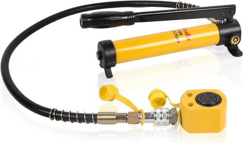Miniatura 9 de Kit de gato hidráulico de cilindro hidráulico de perfil bajo 10T FPY-10 0.43 pulgadas carrera + CP-180 400cc bomba manual hidráulica manual Kit