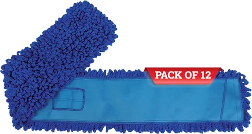 Miniatura 24 de Kleen Handler Trapeador de polvo de microfibra de 48 pulgadas Reemplazo de cabezal de trapeador comercial lavable extra grande, paquete de 6 Azul