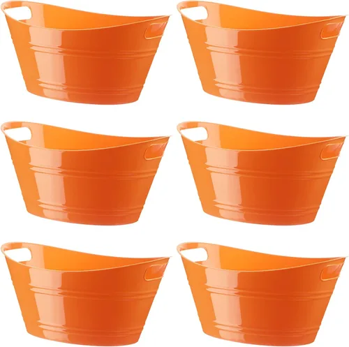 Miniatura 22 de Patelai 6 Piezas Cubetas de Hielo Pack, Cubetas de Hielo de Plástico con Asas, Tina de Almacenamiento Ovalada, Recipiente de Bebidas de Gran