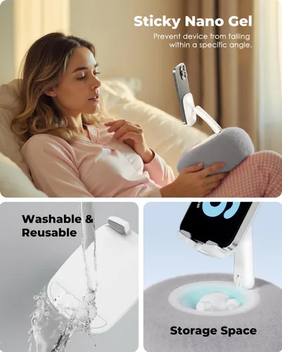 Miniatura 5 de Viozon Soporte para teléfono para cama, mini soporte para Kindle con forma de almohada, compatible con Kindle/teléfono de 3.5-7" con cuenco pequeño
