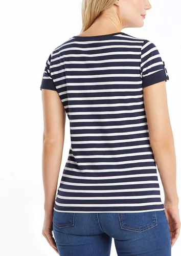 Miniatura 3 de Nautica Camiseta de algodón elástico súper suave con cuello en V para mujer