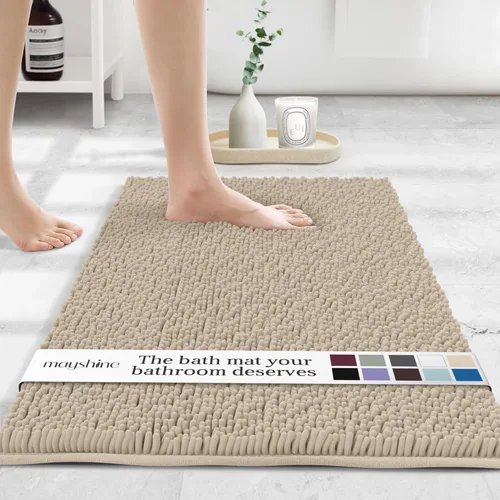 Miniatura 67 de MAYSHINE Alfombra de Baño de Chenilla Afelpada Extra Suave, Súper Absorbente, Alfombra de Baño Antideslizante Microfibra Esponjosa