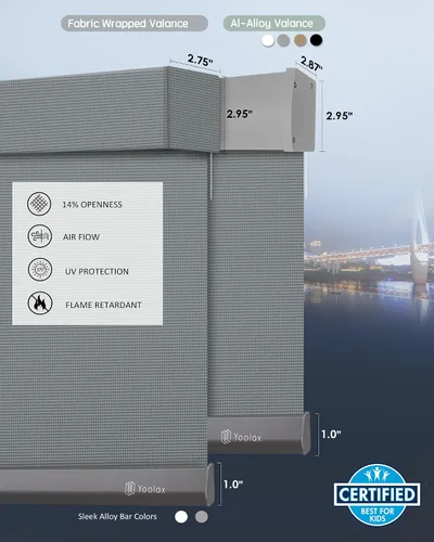 Miniatura 6 de Yoolax Persianas solares motorizadas que filtran la luz, persianas inteligentes con control remoto, funcionan con Alexa, persianas enrollables