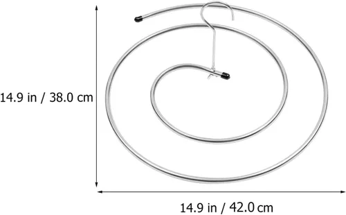 Miniatura 8 de VOSAREA Organizador de ropa que ahorra espacio, 2 unidades, acero inoxidable, estante de secado de ropa en forma de espiral, colgador para sábanas