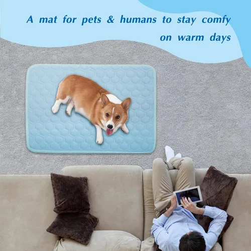 Miniatura 9 de Tapete refrescante para perros, grueso y transpirable Q-MAX>0.45, cama refrescante para perros, fibra fría y parte inferior antideslizante, cama