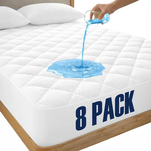 Miniatura 18 de LUX Décor Protector de Colchón Twin - Cubrecolchón Acolchado Elástico Ajustable Protector Hasta 16 Pulgadas de Profundidad - Cubrecolchón Suave