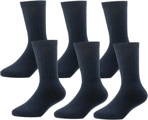 Miniatura 10 de Vestido unisex de punto acanalado o plano para niños, calcetines uniformes color negro, azul marino y varios tamaños, de pequeño a grande