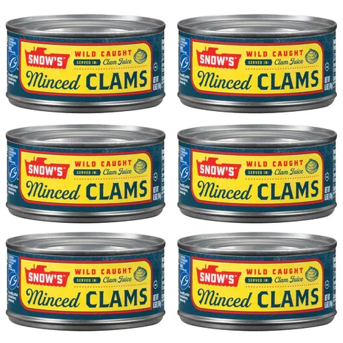 Miniatura 7 de Snow's Wild Clams enlatadas, 6.5 onzas (paquete de 12) – 0.18 oz de proteína, sin gluten, 99% libre de grasa – para recetas