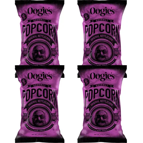 Miniatura 7 de Oogie's Gourmet Popcorn Paquete de 4 Sabor Gouda ahumado de nogal Snacks de palomitas de maíz sin gluten Bolsa grande de 4.25 onzas