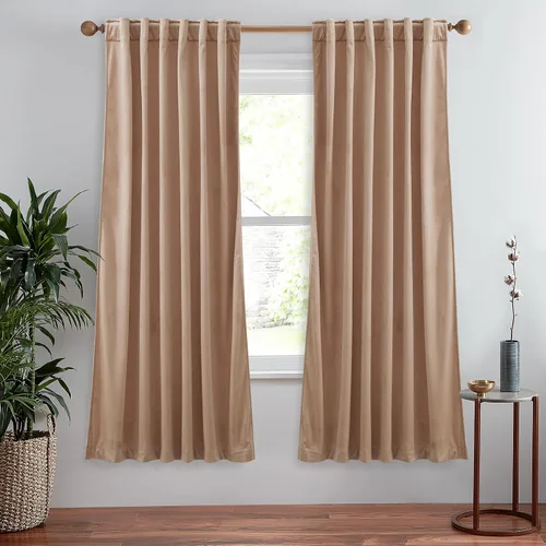 Miniatura 76 de StangH Cortinas de terciopelo súper suaves con pestaña trasera, cortinas azul marino para puerta corredera, decoración de lujo, cortinas opacas