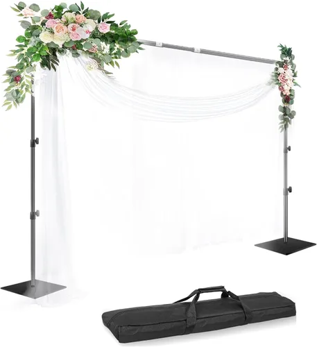 Miniatura 11 de EMART Soporte para Telón de Fondo, 8.5x10 pies Ancho Ajustable Soporte de Fondo de Fotografía con Postes de Base Plana Resistente, Tubo de Acero