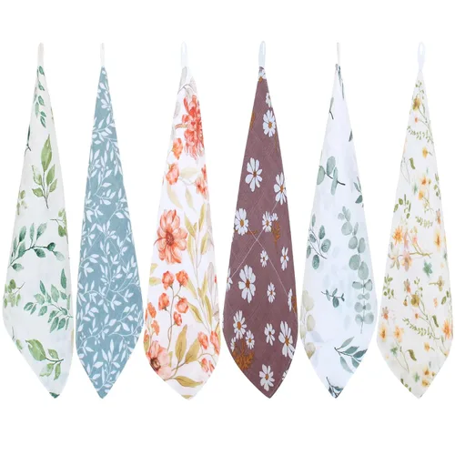 LifeTree Toallas de muselina para bebé, paquete de 6 paños de lavado unisex para niños y niñas, 70% viscosa de bambú y 30% algodón, toallas de baño