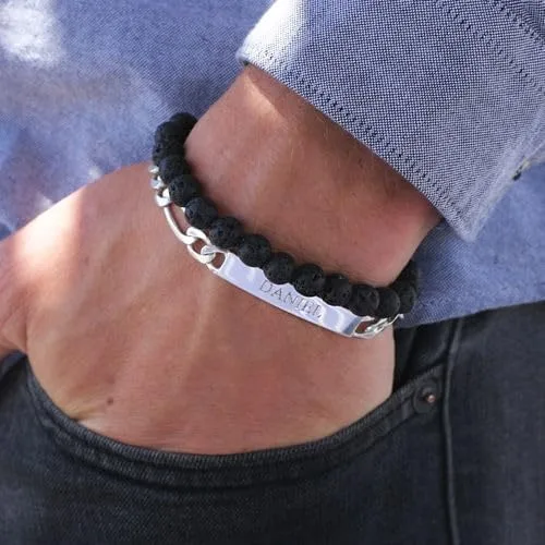 Miniatura 7 de MyNameNecklace Pulsera de identificación Amigo personalizada con inscripciones personalizadas, regalo de joyería para hombres, él, nombres