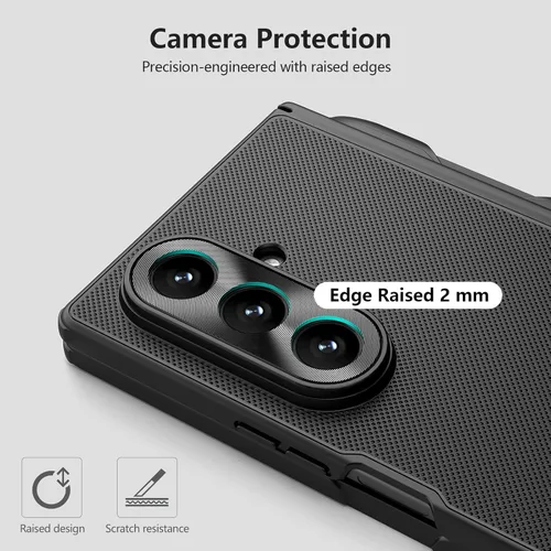 Miniatura 8 de Nillkin Funda para Samsung Galaxy Z Fold 7 con soporte para S Pen (compatible con MagSafe), protección de bisagra, protector de pantalla HD, textura