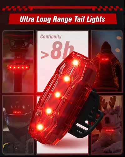 Miniatura 4 de Luces de bicicleta para montar de noche, luz trasera delantera recargable por USB, juego de faros de bicicleta, luz de aluminio, IPX5 impermeable