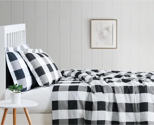 Miniatura 4 de TRULY SOFT Everyday Buffalo - Juego de edredón de 2 piezas de poliéster negro a cuadros, tamaño individual XL, para hombres y mujeres, certificado