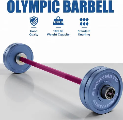 Miniatura 5 de EVERYMATE Barra de pesas mini de 5 libras para principiantes, mujeres, niños, barra de pesas para entrenamiento de cuerpo entero, para entrenamiento