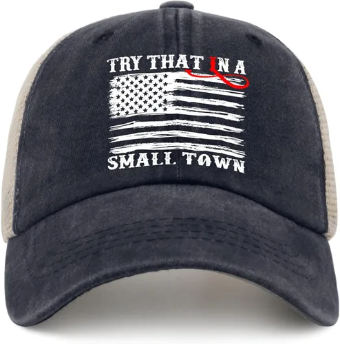 Miniatura 11 de Hat Try That in Small Towns Trucker Hat Men Funny Mesh Cap for Summer