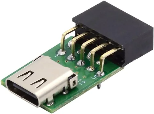 Miniatura 11 de Puertos duales USB 3.1 tipo C USB-C hembra a USB 2.0 placa madre 9pin 10pin adaptador de cabecera PCBA 480Mbps