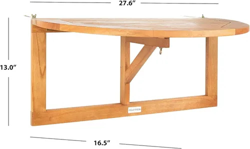 Miniatura 3 de Safavieh - Colección Owens al aire libre PAT7045A, mesa colgante de medio tamaño para balcón, de madera de teca natural
