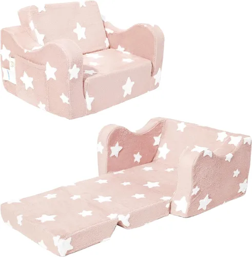 Miniatura 10 de KokoSelene Sofá para Niños Pequeños, Sofá para Niños Pequeños Plegable, Sofá Convertible 2 en 1 para Niños a Cama Tumbona para Niñas y Niños, Ideal