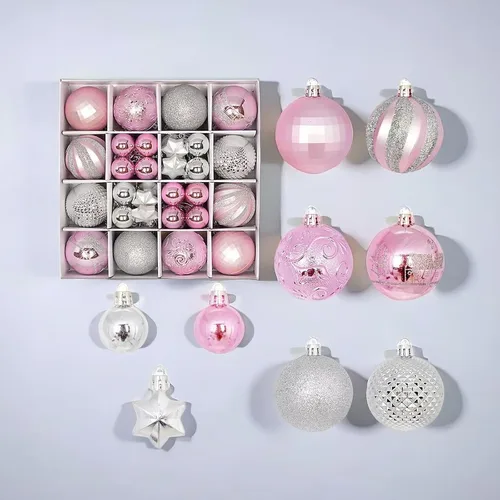 Miniatura 7 de Juego de 44 adornos de bolas de Navidad, adornos de bolas de Navidad inastillables para Navidad, vacaciones, corona y decoraciones de fiestas