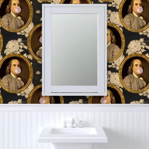 Miniatura 9 de Muestro de papel tapiz extraíble - Benjamin Franklin Retrato Histórico Botánico Goma Papel pintado personalizado pre-pegado por Spoonflower