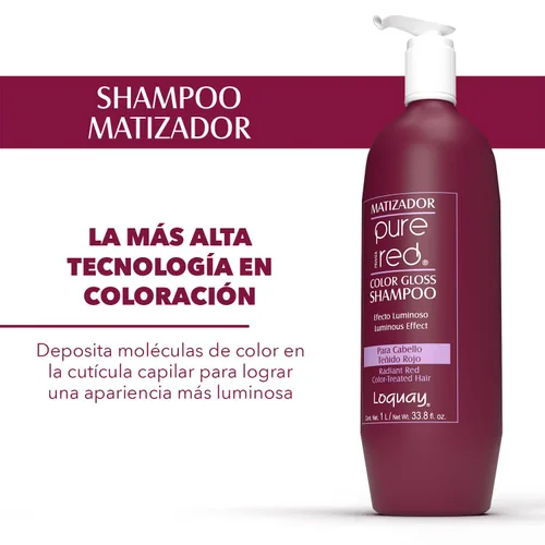 Miniatura 4 de Loquay Primer color rojo puro brillo champú/efecto luminoso 33.8 oz