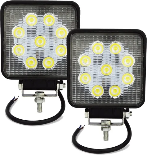 Miniatura 14 de Willpower 2 piezas de 27 W de 2200 lm, barra de luz de trabajo LED redonda, lámpara de conducción de haz puntual para todoterreno, SUV, barco, Jeep