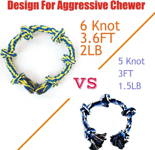Miniatura 2 de Juguetes de cuerda para perros grandes para masticadores agresivos – Pitbull Tug of War, resistente, al aire libre, raza mediana a grande, juguetes