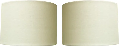Miniatura 19 de Royal Designs, Inc. HB-641UT-9BG Pantalla de lámpara de tambor poco profundo con tapiz, Uno Fitter, 8 x 9 x 7, beige