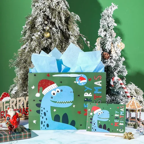 Miniatura 2 de Loveinside Bolsas de regalo de Navidad con tarjeta de felicitación, etiqueta de regalo y papel de seda para Navidad, vacaciones y fiestas, y más, 16