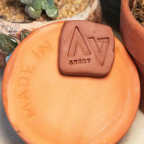 Miniatura 7 de PrudoPex Sello de cerámica personalizado para arcilla, sello de arcilla personalizada, sello de cerámica inicial, no para jabón, sello de latón