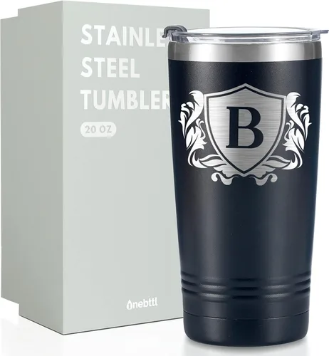 Miniatura 25 de Onebttl Regalos personalizados para hombres con iniciales, vaso de viaje con monograma para él, tazas de café personalizadas, regalos únicos
