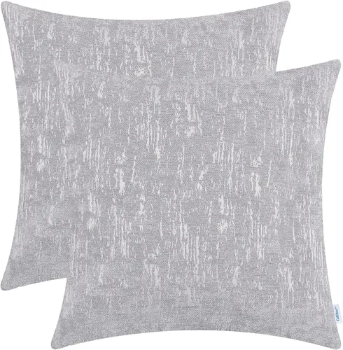 Miniatura 13 de CaliTime Juego de 2 fundas de cojín de felpilla súper suaves teñidas de mármol jacquard para sofá, decoración de casa rural, 18 x 18 pulgadas
