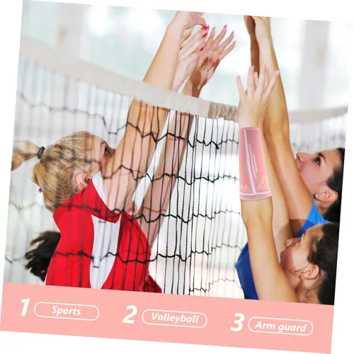 Miniatura 9 de 1 par de muñequeras de voleibol deportivas elásticas para mujer, manga acolchada para el codo para mujer, mangas de compresión cómodas
