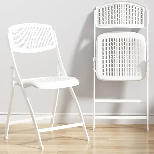 Miniatura 10 de Ytaoka Silla plegable negra con asiento de malla transpirable y marco de metal resistente para interiores y exteriores, fiestas, eventos, bodas