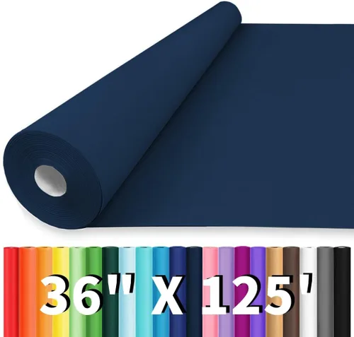 Miniatura 36 de Vanhench Papel de regalo negro de 36" x 1500" (125 pies), rollo de papel kraft de color sólido para tablón de anuncios, construcción de pósteres