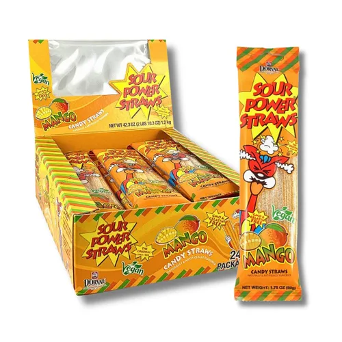 Miniatura 22 de Sour Power Premium Sorbetes de caramelo surtidos – Los caramelos de pajitas agrias originales desde 1985 – 50 g (Paquete de 6) – Vegano,